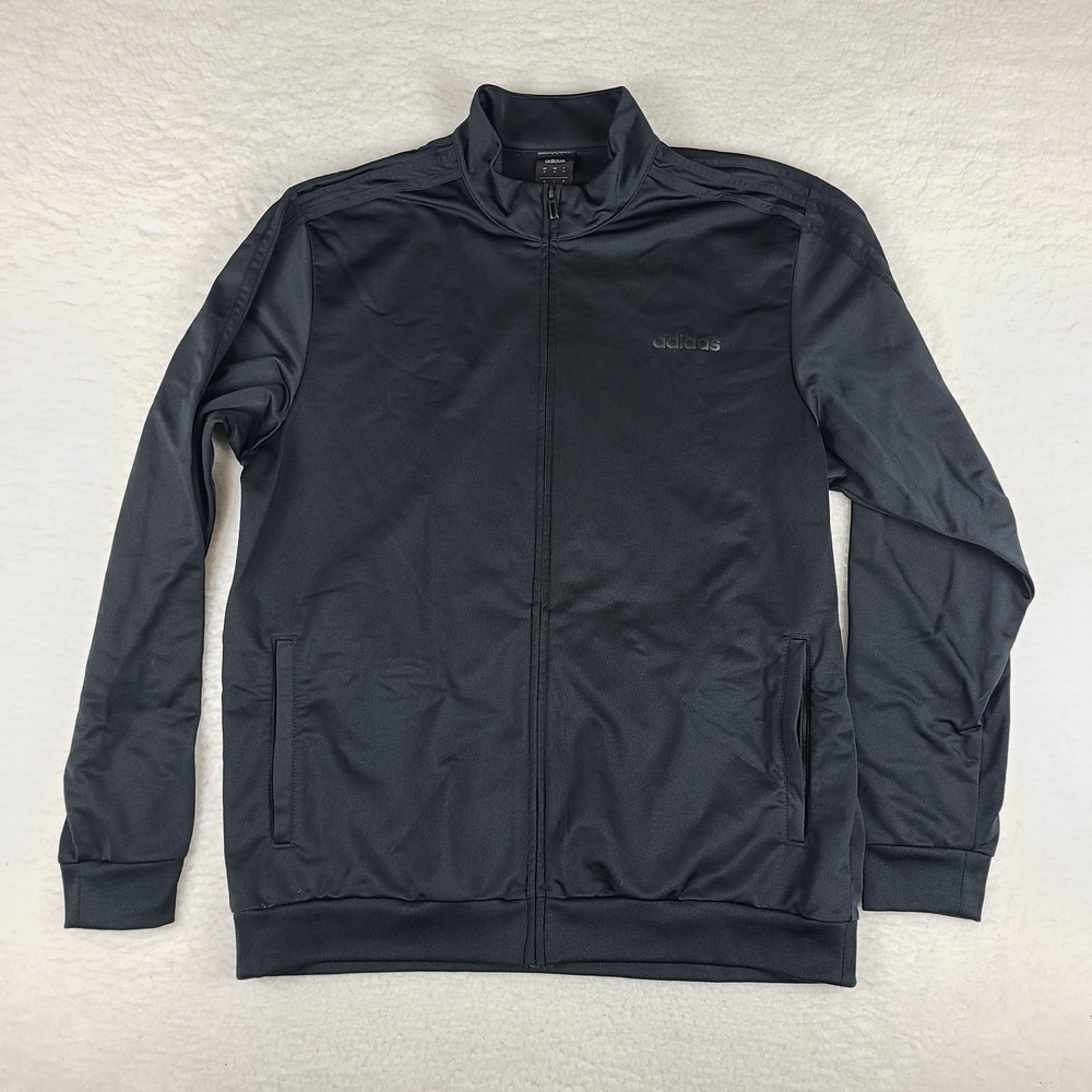 Adidas Jacket Sweater Mens XL Black Full Zip Zipper Pocket Performance Tech Golf